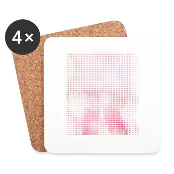 Letter R, name, the letter R - Coasters (set of 4) - white - Front