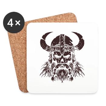 wikinger skull - Untersetzer (4er-Set) - Weiß - Vorne