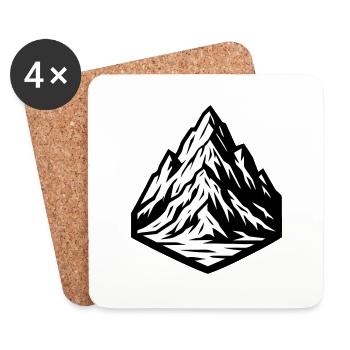 Icône de la montagne - Dessous de verre (lot de 4) - blanc - Devant