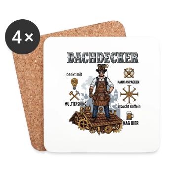 Der Steampunk-Dachdecker - Untersetzer (4er-Set) - Weiß - Vorne