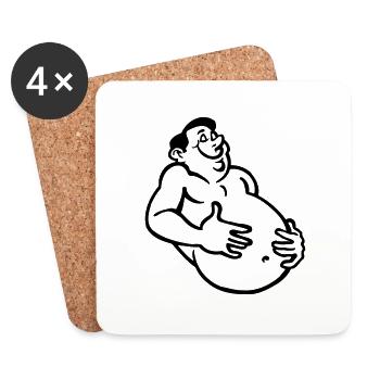 bauch - Untersetzer (4er-Set) - Weiß - Vorne