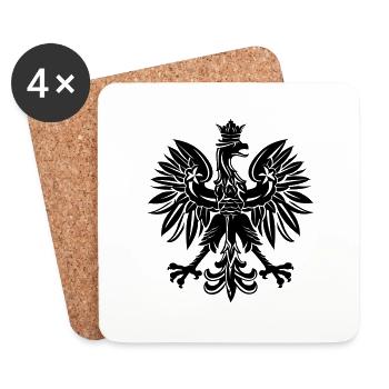 Polska Adler - Untersetzer (4er-Set) - Weiß - Vorne