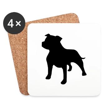 Staffie - Dessous de verre (lot de 4) - blanc - Devant