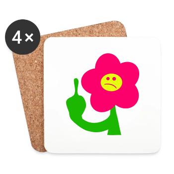 Fuck You Flower - Untersetzer (4er-Set) - Weiß - Vorne