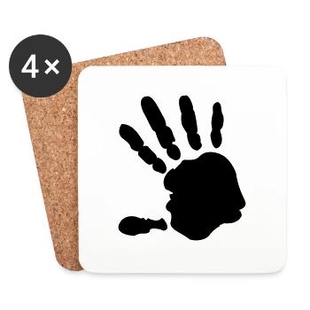 Hand - Untersetzer (4er-Set) - Weiß - Vorne
