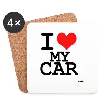 car - Untersetzer (4er-Set) - Weiß - Vorne