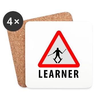 Ski Learner - Untersetzer (4er-Set) - Weiß - Vorne