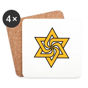 Rael Star (Stern, Symbol) 2c - Untersetzer (4er-Set) - Weiß - Vorne