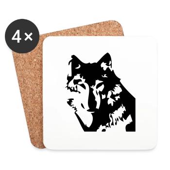 wolf - Untersetzer (4er-Set) - Weiß - Vorne