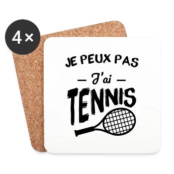 Je peux pas j'ai tennis - Dessous de verre (lot de 4) - blanc - Devant