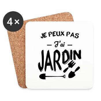 Je peux pas j'ai jardin - Dessous de verre (lot de 4) - blanc - Devant