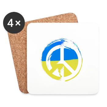 ukraine ,peace,flagge,friede,zeichen - Untersetzer (4er-Set) - Weiß - Vorne