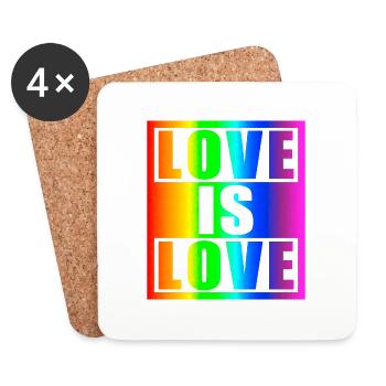 Love is love - Untersetzer (4er-Set) - Weiß - Vorne