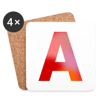 Letter A - Coasters (set of 4) - white - Front