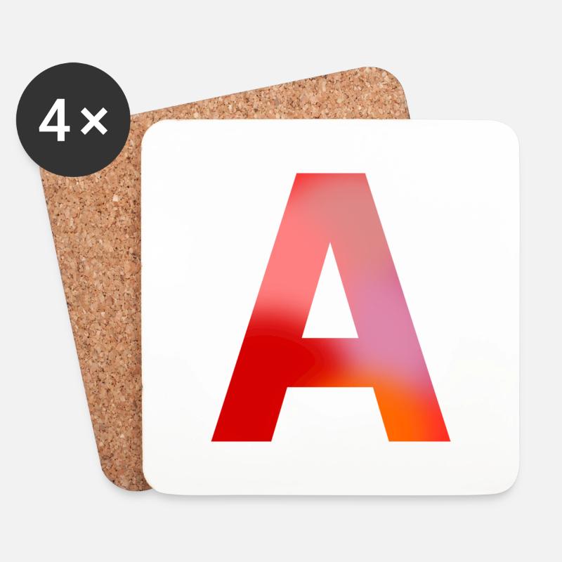 Buchstabe A - Untersetzer (4er-Set) - Weiß