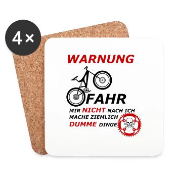 WARNUNG - Untersetzer (4er-Set) - Weiß - Vorne