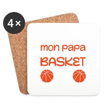 My dad doesn't always play basketball - Coasters (set of 4) - white - Front