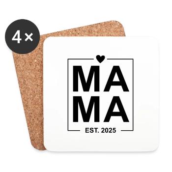 Mama Est 2025 - Untersetzer (4er-Set) - Weiß - Vorne