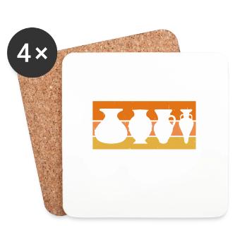 J peux pas j ai poterie - Dessous de verre (lot de 4) - blanc - Devant