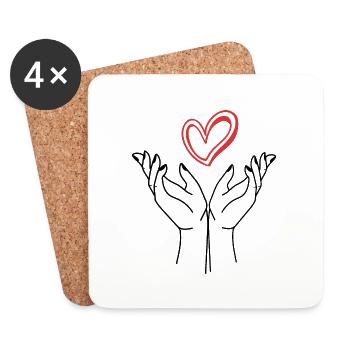 hands - Coasters (set of 4) - white - Front
