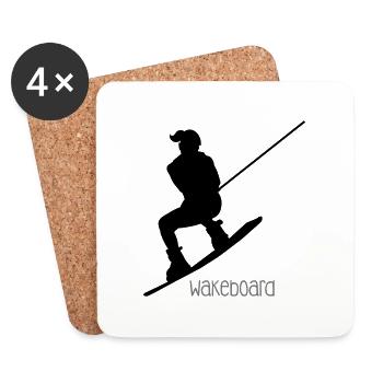 Wakeboarder / Wakeboarderin - Coasters (set of 4) - white - Front
