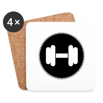 Musculation Haltérophilie Fitness Workout - Dessous de verre (lot de 4) - blanc - Devant