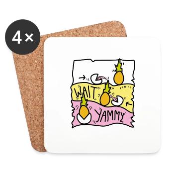 Pineapple Yammy - Coasters (set of 4) - white - Front