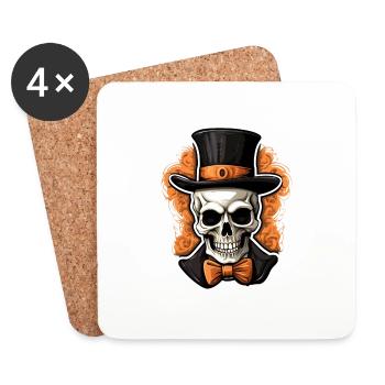 Halloween Skull - Coasters (set of 4) - white - Front