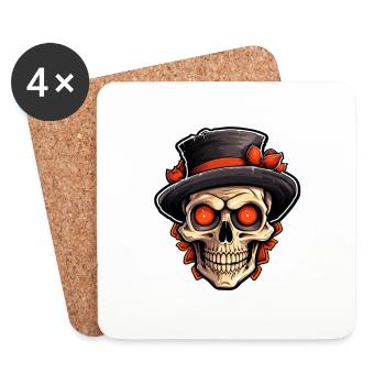 Halloween Skull - Coasters (set of 4) - white - Front