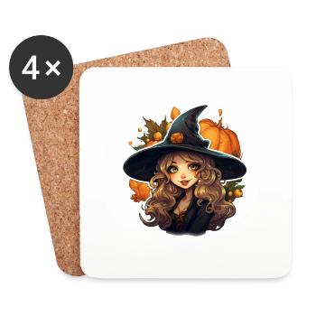 Witch - Coasters (set of 4) - white - Front