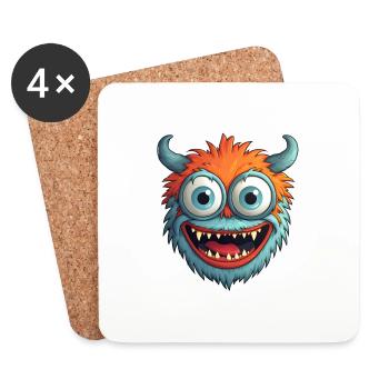 Halloween Monster - Untersetzer (4er-Set) - Weiß - Vorne