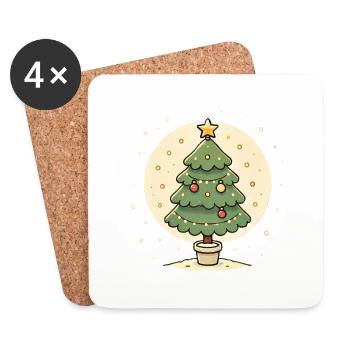 Croyez en la conception magique de l’arbre de Noël - Dessous de verre (lot de 4) - blanc - Devant