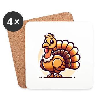 Twerking Turkey Funny Thanksgiving - Coasters (set of 4) - white - Front
