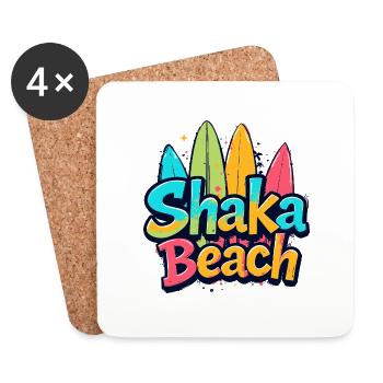 Plage de Shaka - Dessous de verre (lot de 4) - blanc - Devant