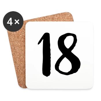 18 birthday years number number gift - Coasters (set of 4) - white - Front