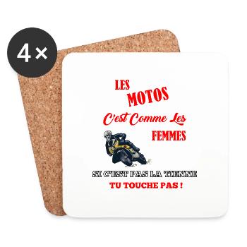 les motos citations drôles - Dessous de verre (lot de 4) - blanc - Devant