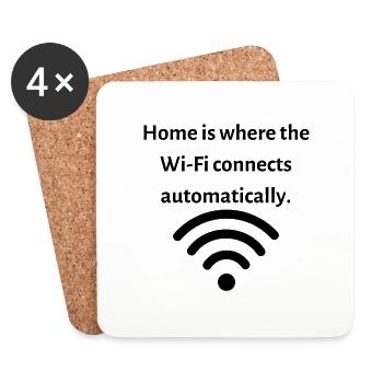 Home is where the Wi Fi connects automatically - Untersetzer (4er-Set) - Weiß - Vorne