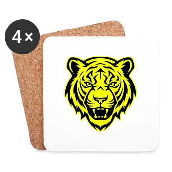 Tiger Head Portrait Icon - Coasters (set of 4) - white - Front