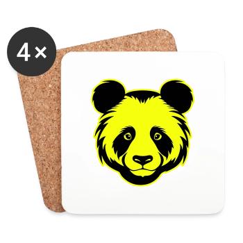 Panda Head Portrait Icon - Coasters (set of 4) - white - Front