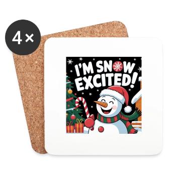 I'M SNOW EXCITED! - Coasters (set of 4) - white - Front