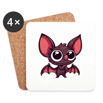 Bébé chauve-souris - Dessous de verre (lot de 4) - blanc - Devant