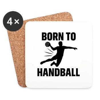 Born to Handball Geschenk für Handballer - Untersetzer (4er-Set) - Weiß - Vorne