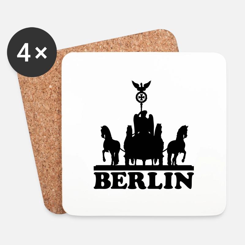 BERLIN QUADRIGA SILHOUETTE - Untersetzer (4er-Set) - Weiß
