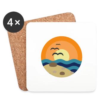 Beach - Coasters (set of 4) - white - Front