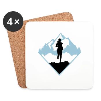 Trail running, runner, running - Coasters (set of 4) - white - Front