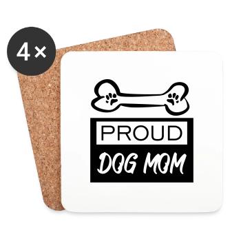 Fiers chiens maman - Dessous de verre (lot de 4) - blanc - Devant