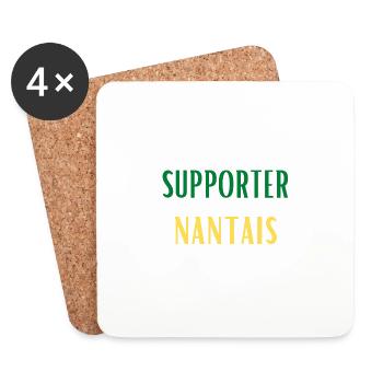 t-shirt nantes football supporter nantais cadeau - Dessous de verre (lot de 4) - blanc - Devant