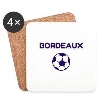 t-shirt bordeaux football ballon cadeau noel - Dessous de verre (lot de 4) - blanc - Devant