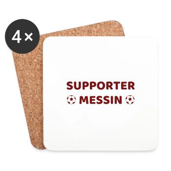 t shirt metz foot supporter messin cadeau noel - Dessous de verre (lot de 4) - blanc - Devant