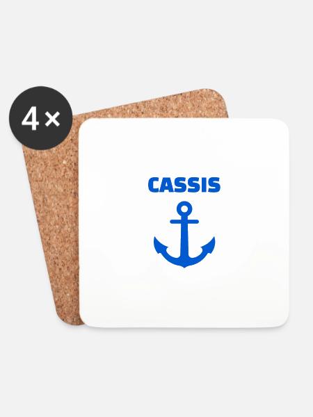 t shirt cassis boat coves of blackcurges anchor - Coasters (set of 4) - white